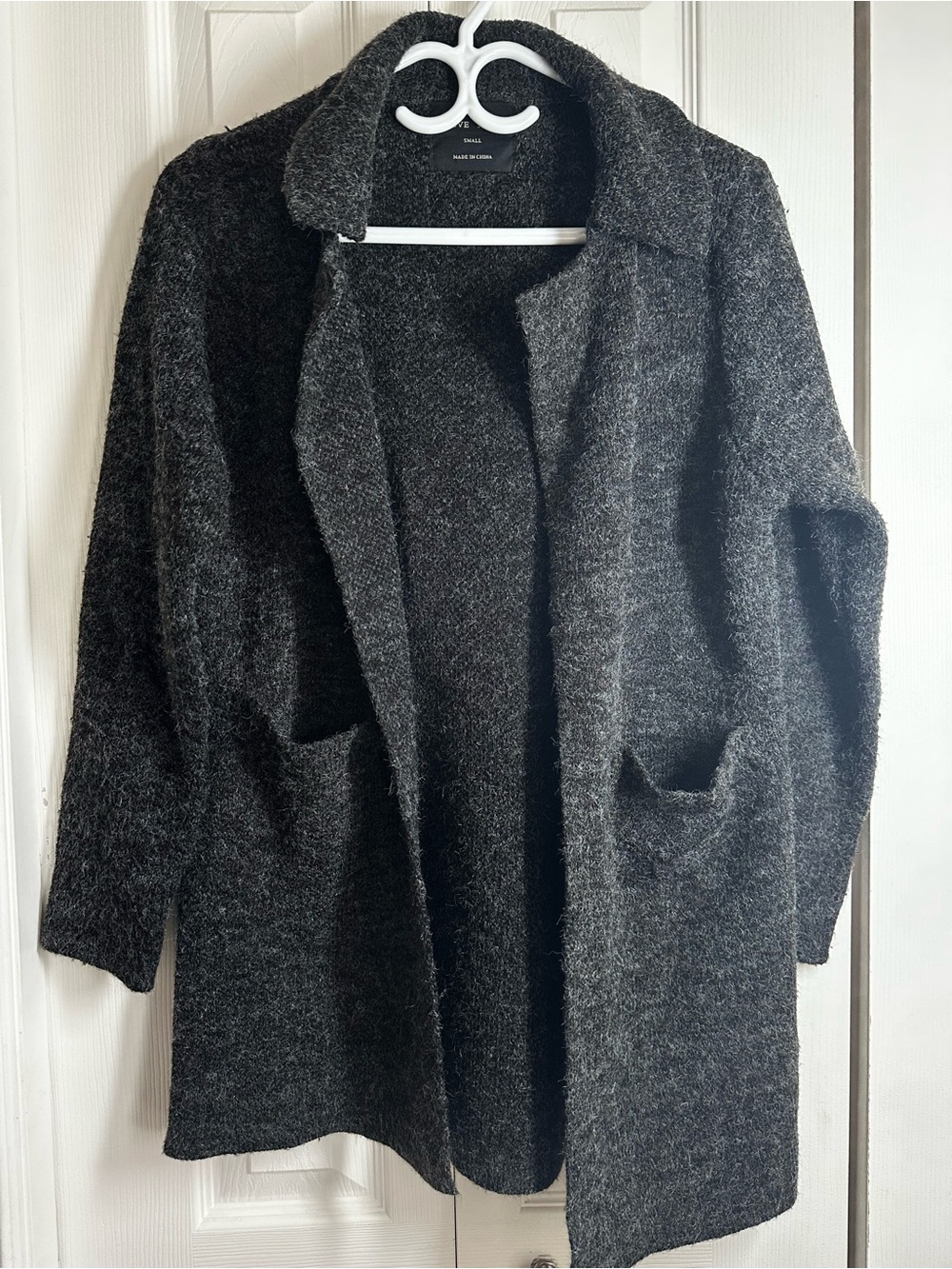 Love Tree Charcoal Gray Open-Front Cardigan Sweater
